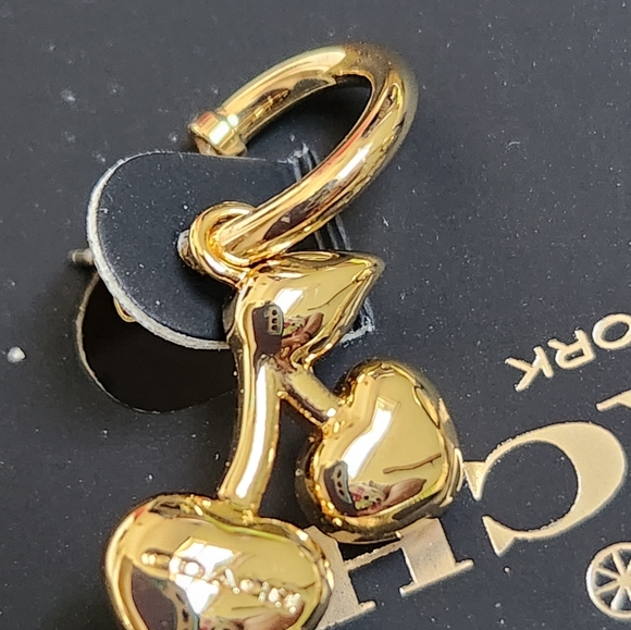 Coach Red and Gold Cherry Earrings - Picture 9 of 9